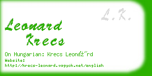leonard krecs business card